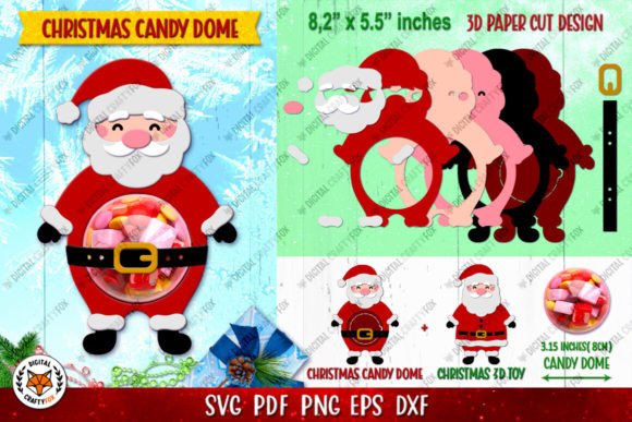 Download Santa Claus Candy Dome, 3D Christmas Toy - Premium Bundle