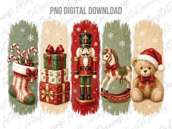 Download Vintage Christmas Toy Brushstroke PNG - Christmas toy Collection