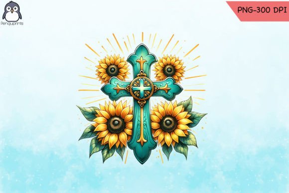 Download Christian Sunflower Cross Design - Premium Resources