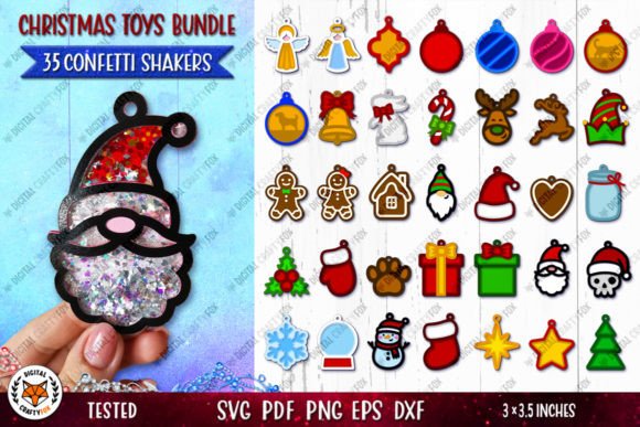 Download 3D Christmas Toy Confetti Shaker Bundle - Christmas toy Collection