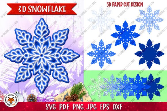Download 3D Snowflake Paper Cut , Christmas Toy - Premium Bundle