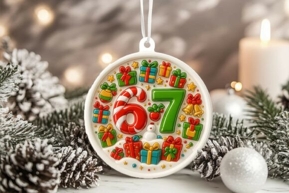 Download Six Seven 67 Christmas 3D Ornament PNG - Premium Resources