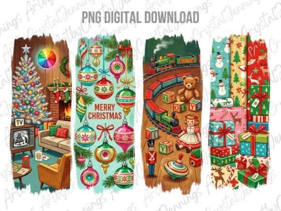 Download Retro Christmas Toy Brushstroke PNG - Christmas toy Collection