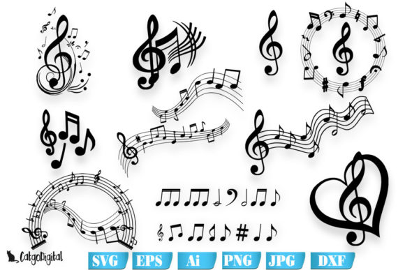 Download Music Notes Silhouettes SVG Files - Svg files Collection